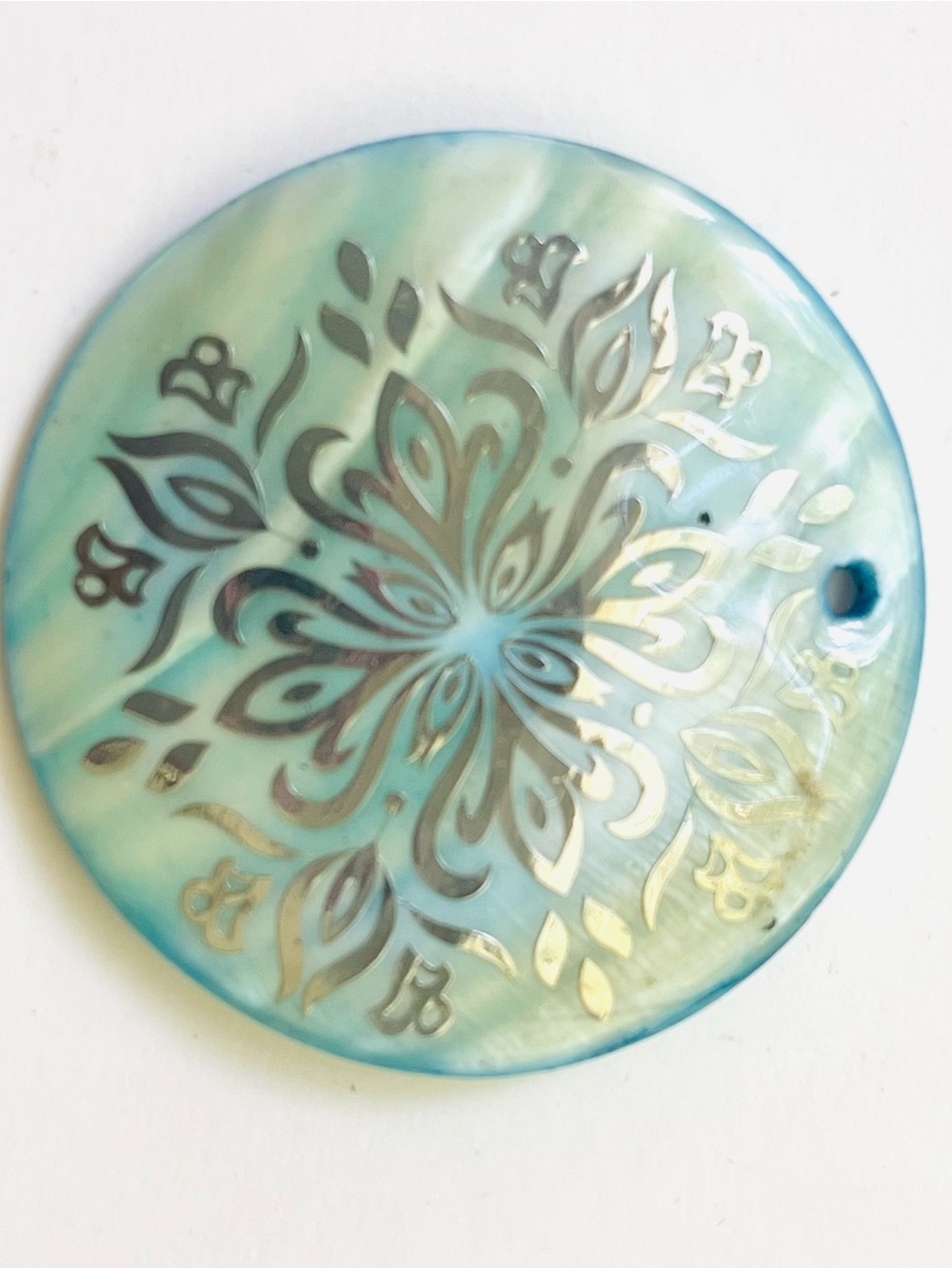 Blue Green Mandala Mother-of-Pearl Wall Art - Unbranded
